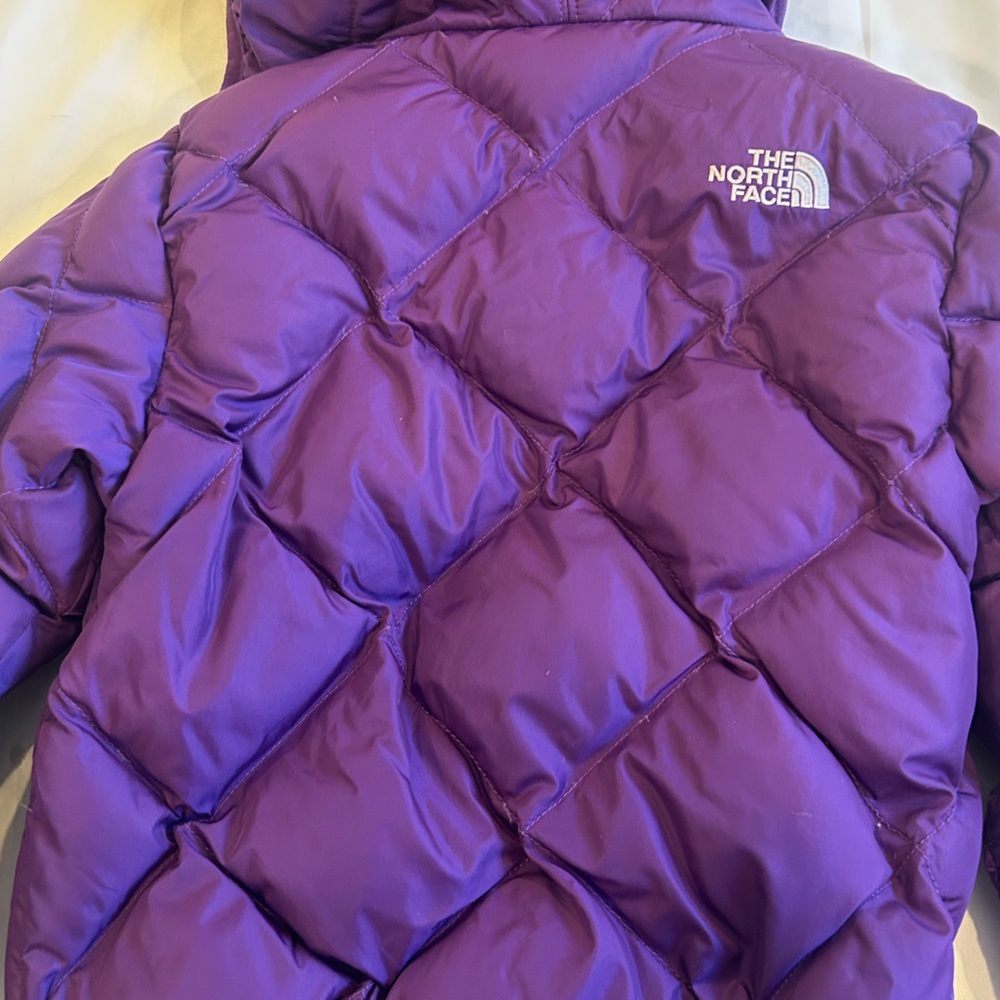 North Face Girls Down Hooded Jacket, Size 6. - Picture 7 of 9
